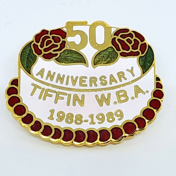 TIFFIN Ohio Women Bowling Assoc 50th Anniversary 1989 Lapel Pin Pinback - Picture 1 of 5
